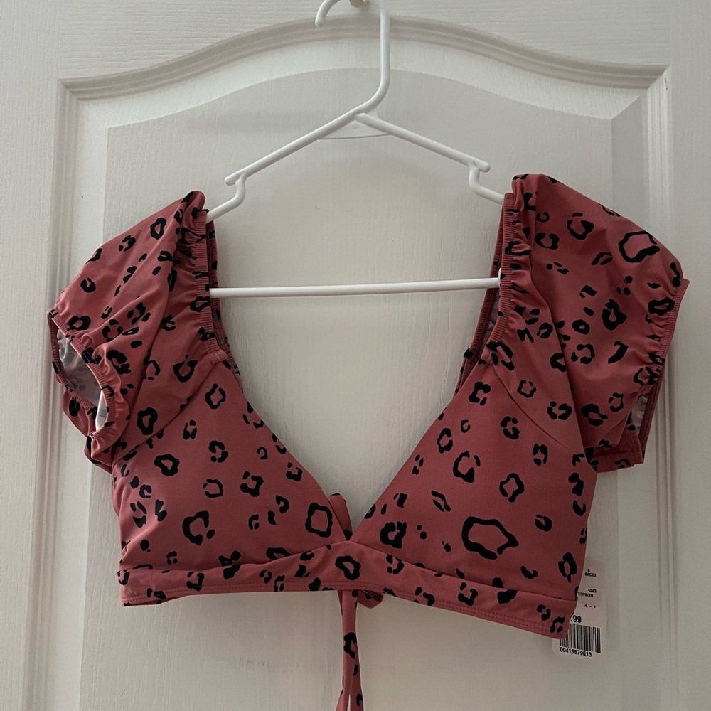 Leopard Print Pink Crop Top